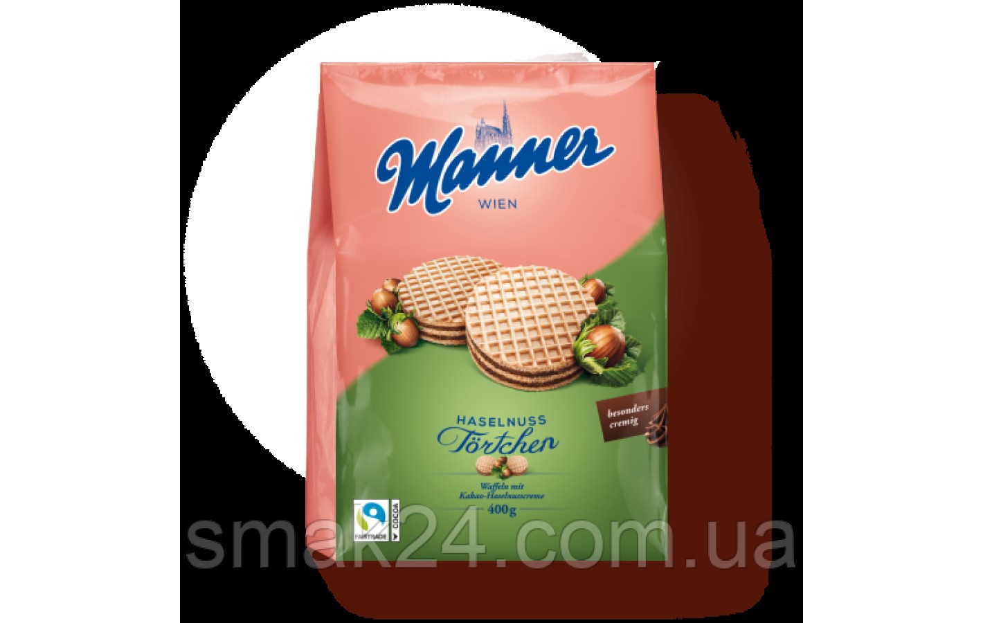 Міні-Тарталетки (Вафлі) Віденські з шоколадно-горіховим кремом Manner Wien Haselnuss 400г Австрія