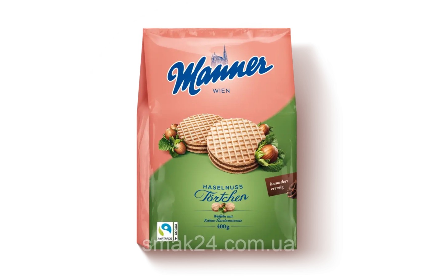 Міні-Тарталетки (Вафлі) Віденські з шоколадно-горіховим кремом Manner Wien Haselnuss 400г Австрія