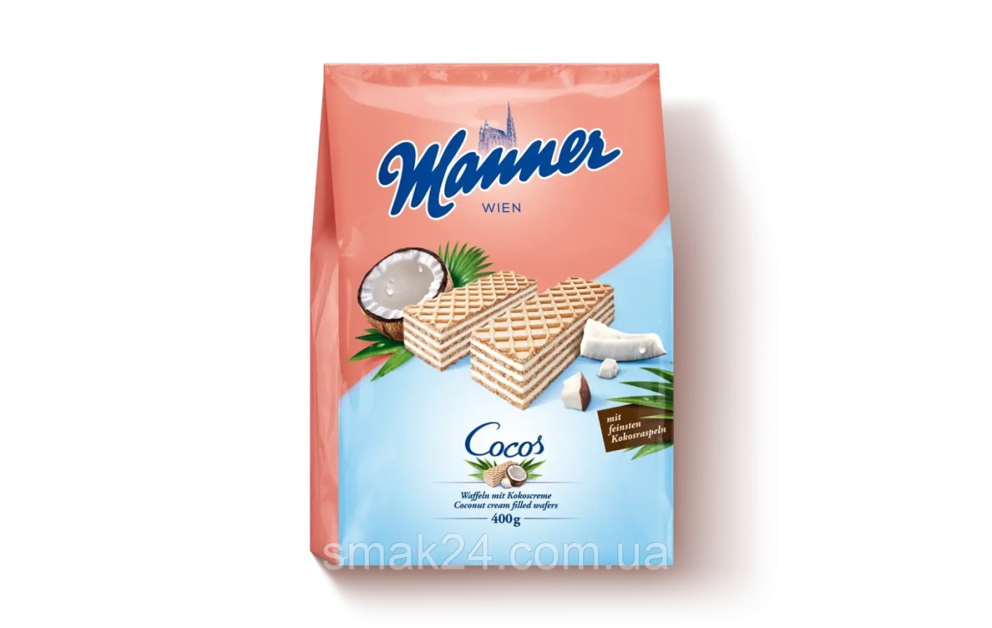 Міні-Вафлі Венські з кокосовим кремом Manner Wien Zitrone 400 г Австрія