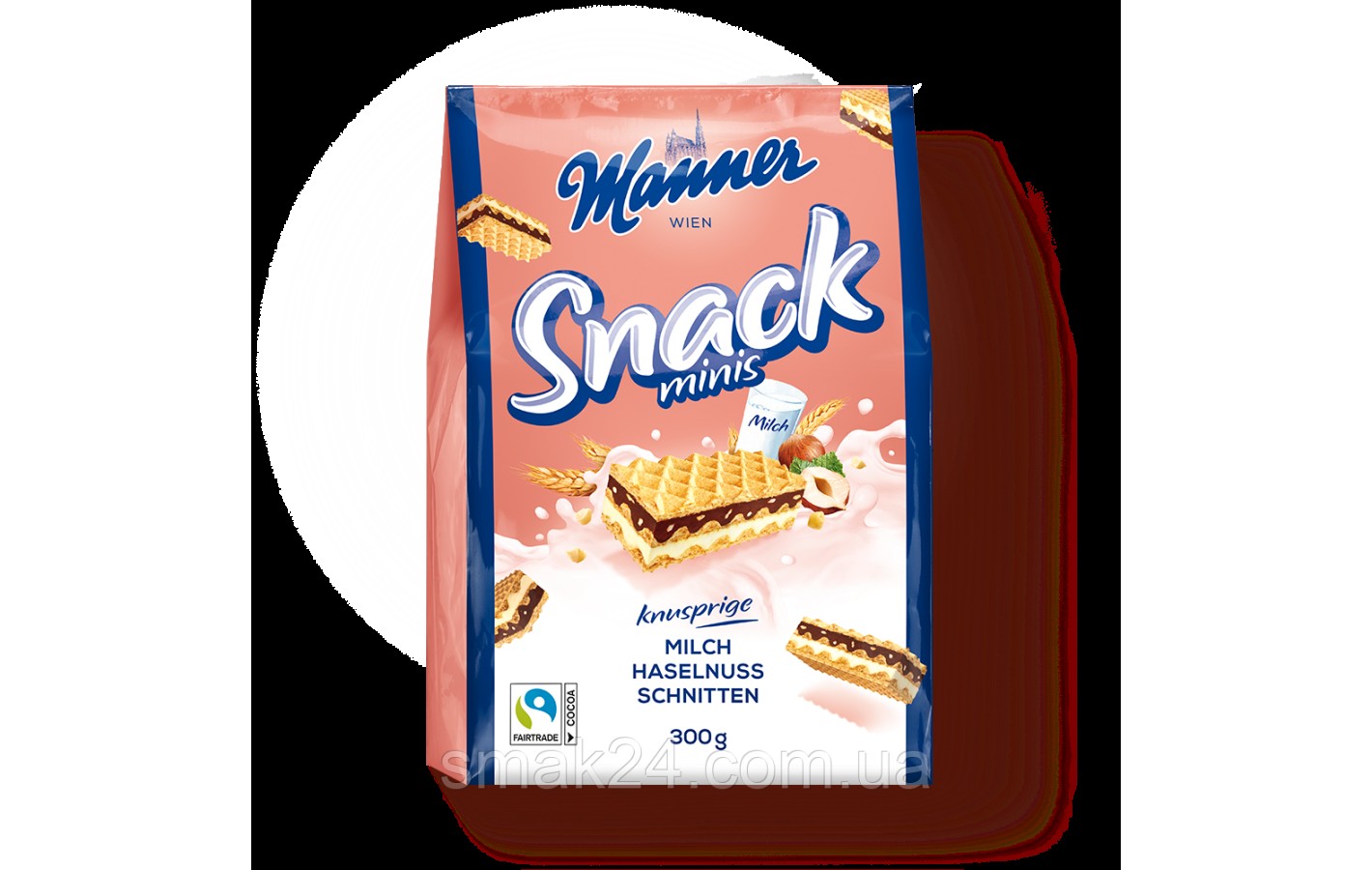 Міні-Вафлі Венські цілозернові із шоколадно-горіховим кремом Manner Wien Vollkorn 300 г Австрія