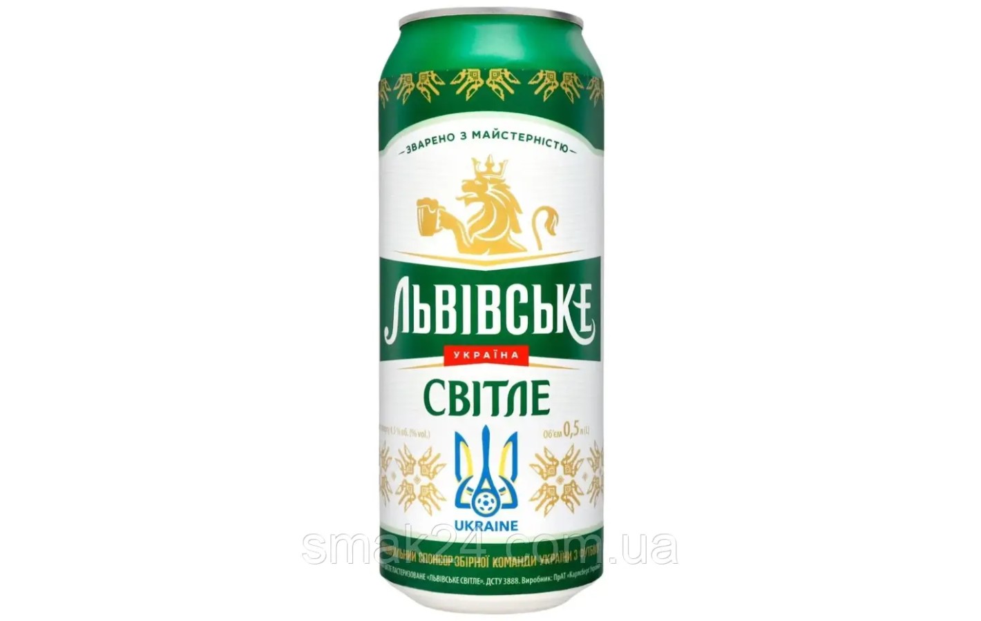 Пиво Львовское светлое пастеризованное 4,3% 0.48л Украина