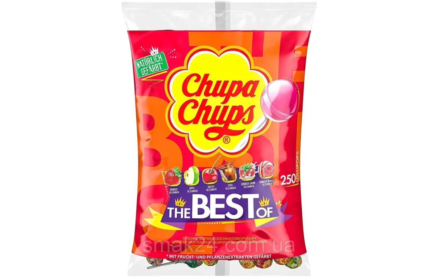 Цукерки на паличці Чупа Чупс п'ять смаків Chupa Chups 3 кг (250шт) Іспанія