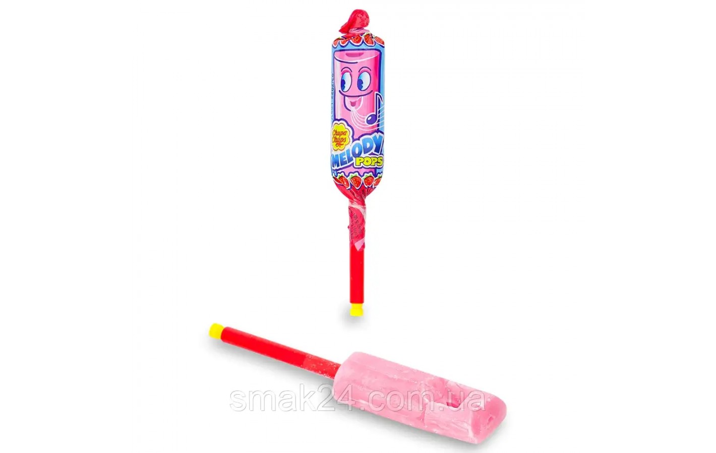 Конфеты леденец на палочке со свистком Chupa Chups Melody Pops 1шт(15г) Испания