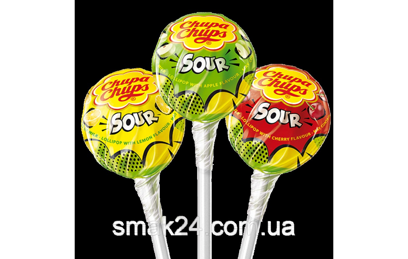 Конфеты на палочке c фруктово-кислым вкусом Chupa Chups Sour 10шт/120г Испания