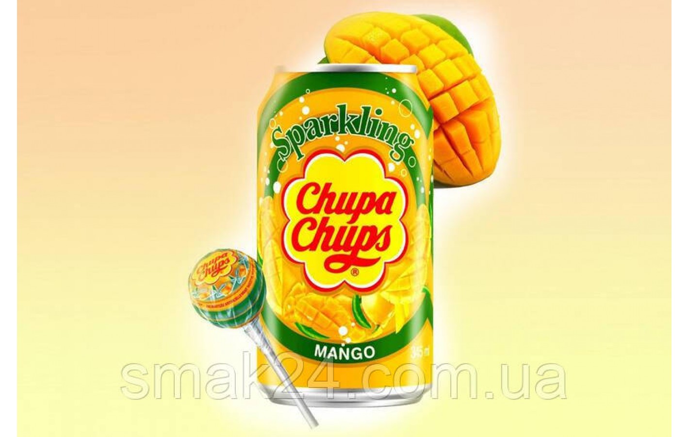 Напій газований зі смаком манго Chupa Chups Mango 345 мл ж/б Корея