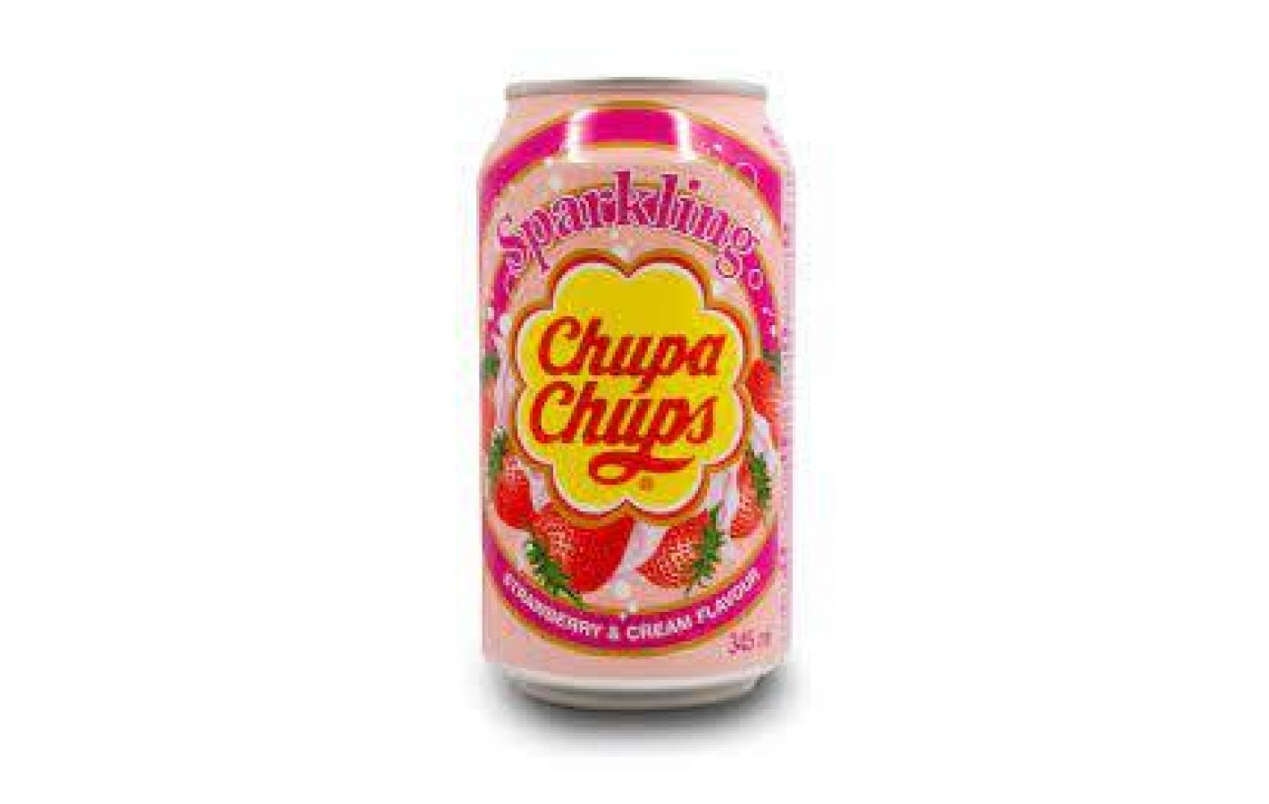 Напиток газированный со вкусом клубники со сливками Chupa Chups Strawberry&Cream 345мл ж/б Корея