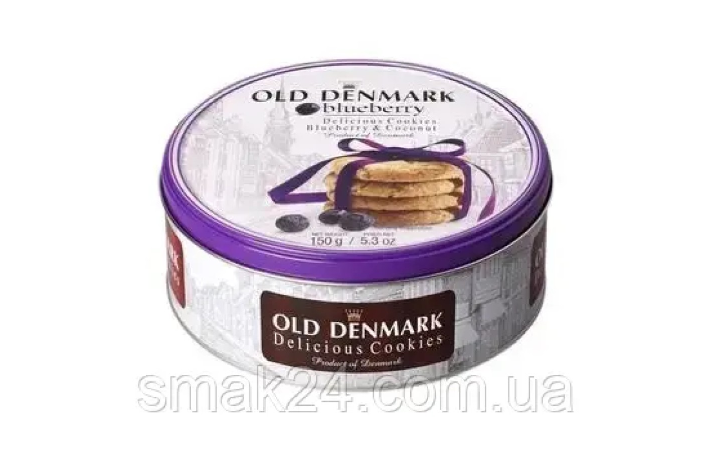 Печиво з чорницею та кокосом Old Denmark Blueberry в ж/б 150 г Данія