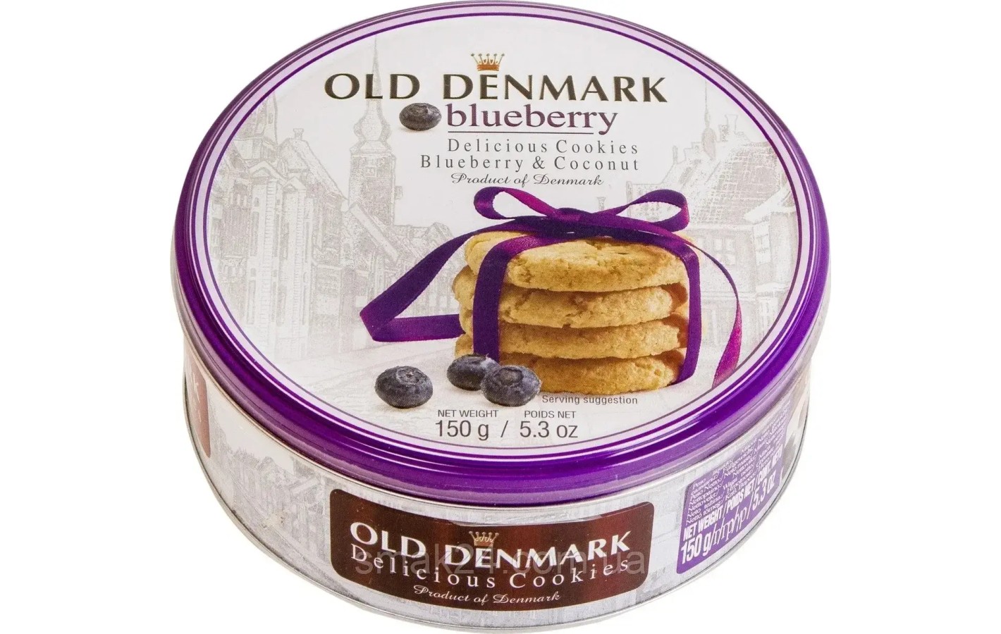 Печиво з чорницею та кокосом Old Denmark Blueberry в ж/б 150 г Данія