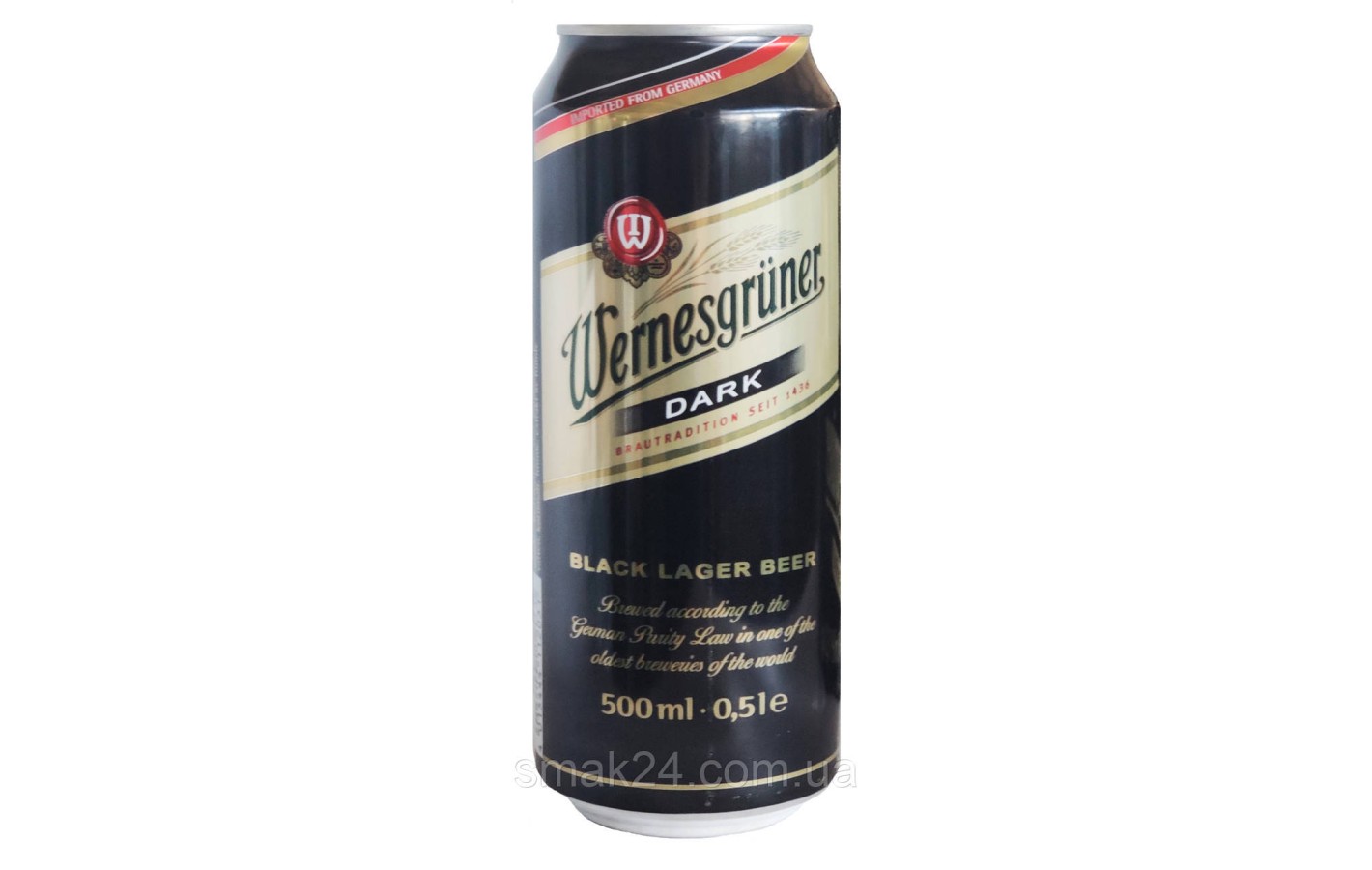 Пиво темное фильтрованное Wernesgruner dark 4.9% 0.5л ж/б Германия