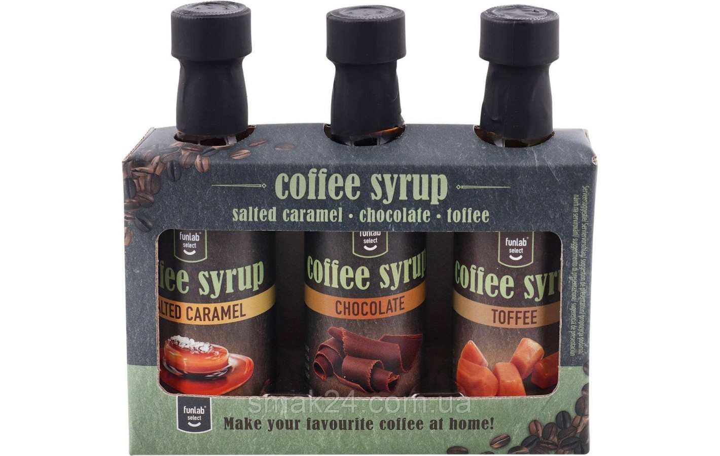 Сиропы для кофе 3 вкуса Chocolade, Salted Caramel, Toffee   3шт х45мл