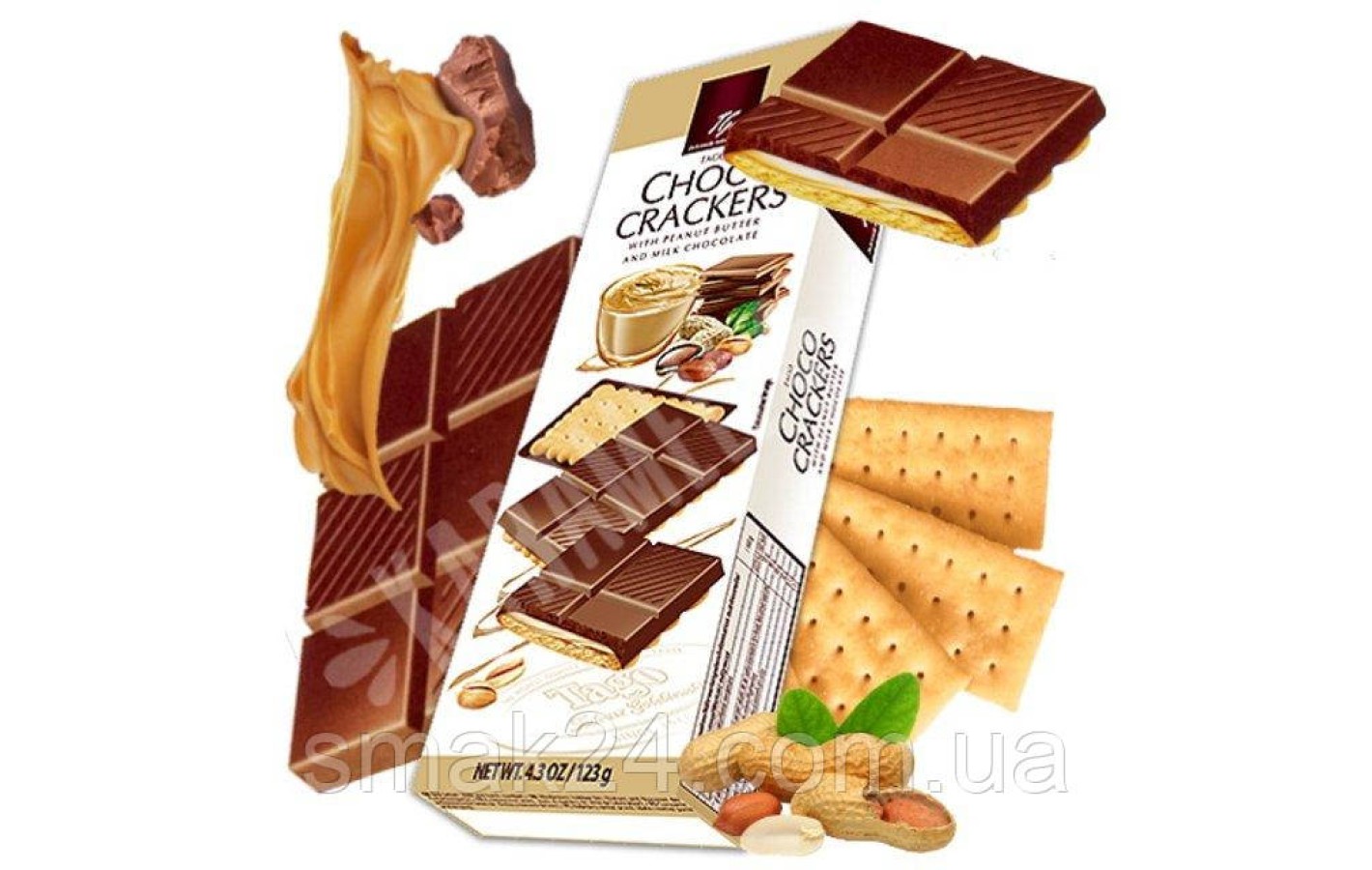 Крекер с арахисовым кремом в молочном шоколаде Tago Choco Crackers 123г Польша