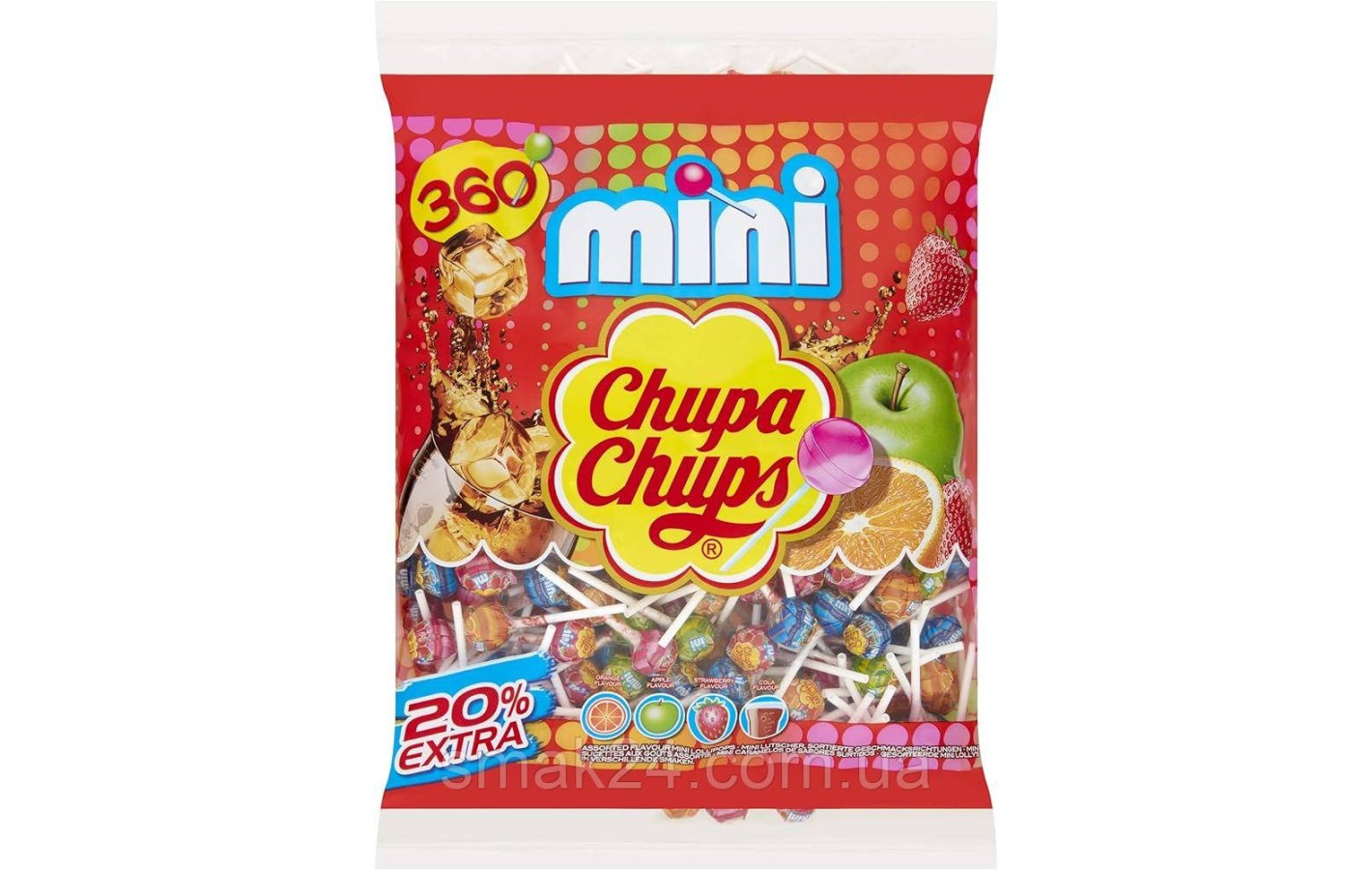Міні-Конфети на паличці Чупа Чупс чотири смаки Chupa Chups 2160 кг (360шт) Іспанія