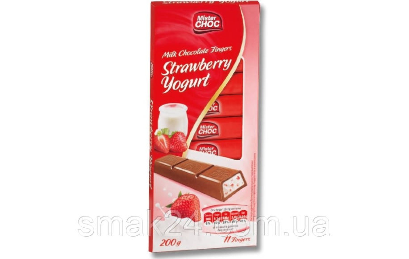 Шоколад молочний з полуницею та йогуртом Strawberry Yogurt Mister Choc 200 г Німеччина
