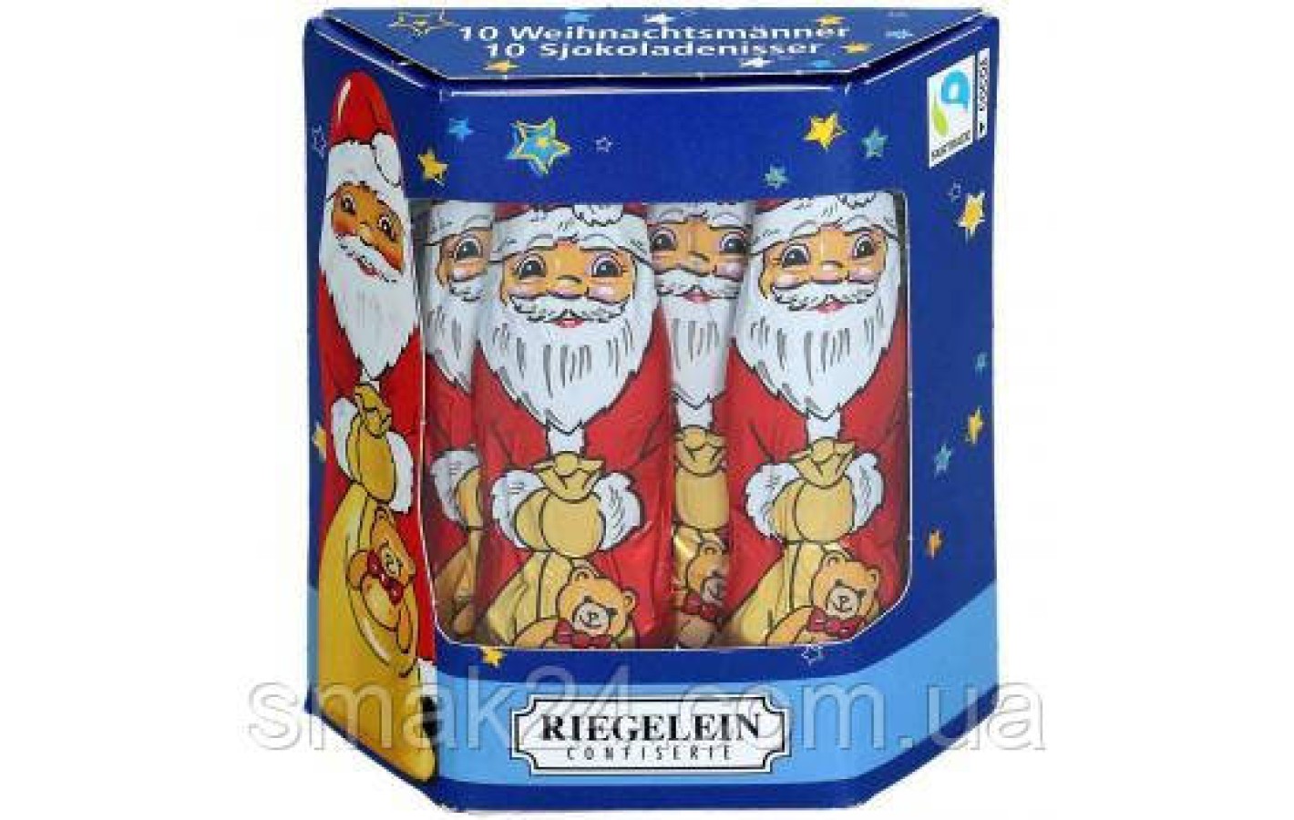 Шоколадні Санта-Клауси Riegelein Santa Clauses (10 шт.х12,5 г) 125 г Німеччина