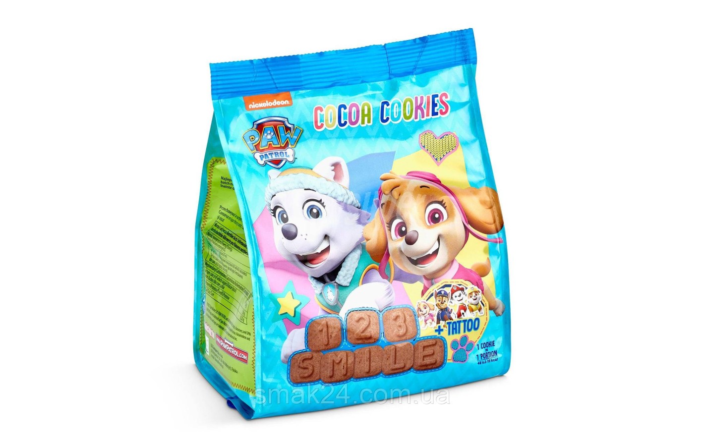 Печиво з какао Щенячий патруль Nickelodeon Paw Patrol + Tattoo 150г Польща