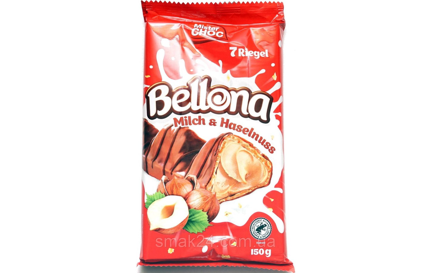 Вафельний батончик із молочно-горіховим кремом Mister Choc Bellona 150 г Німеччина