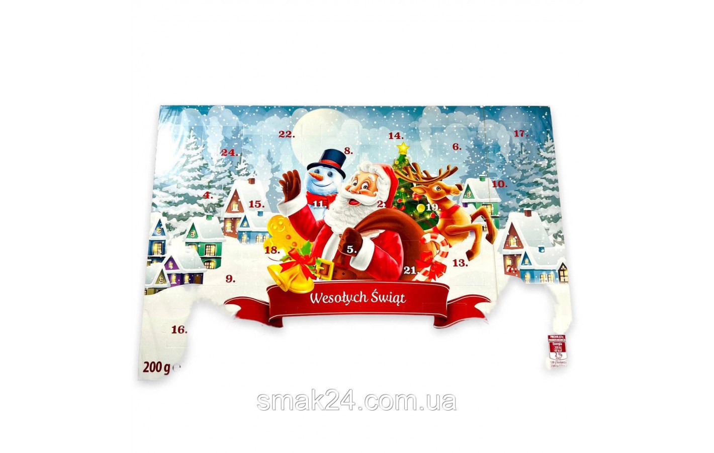 Шоколадный Адвент календарь Baron Advent Польша 200г