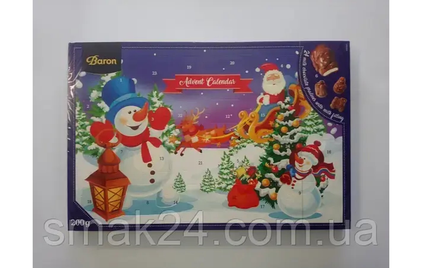 Шоколадный Адвент календарь Baron Advent Польша 200г