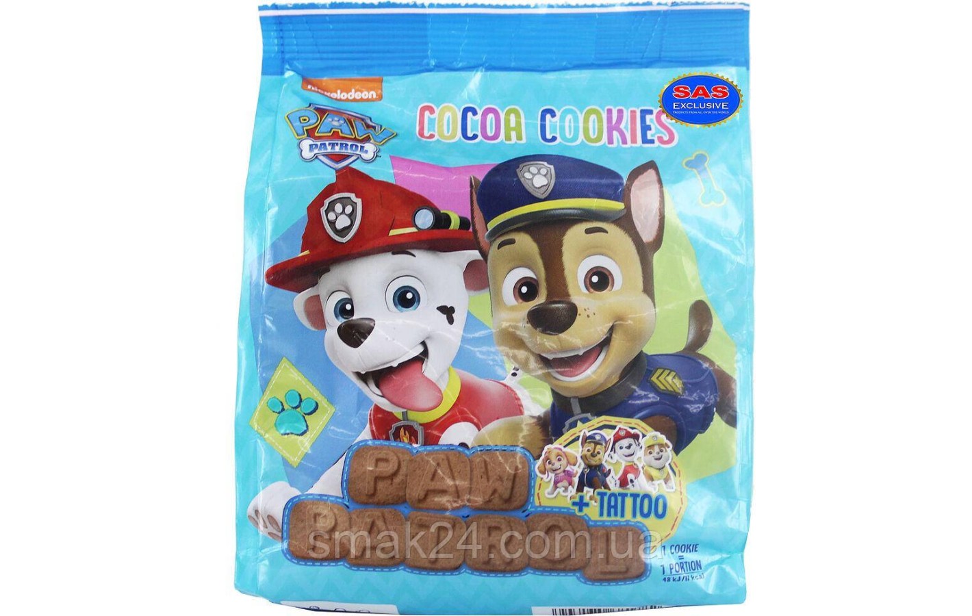 Печенье с какао Щенячий патруль Nickelodeon Paw Patrol + Tattoo 150г Польша