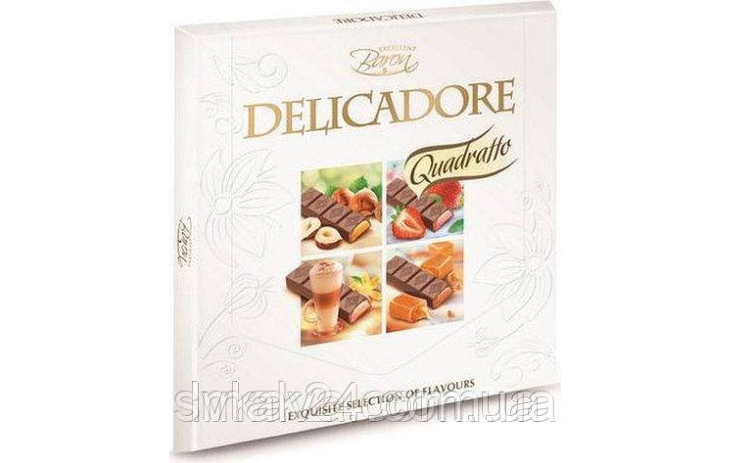 Шоколад молочный Ассорти 4 вкуса DELIKADOR Quadratto  Baron Польша 200г