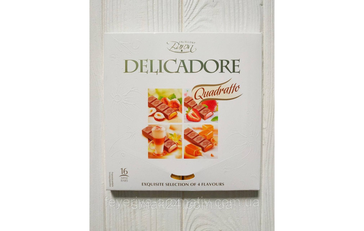 Шоколад молочный Ассорти 4 вкуса DELIKADOR Quadratto  Baron Польша 200г