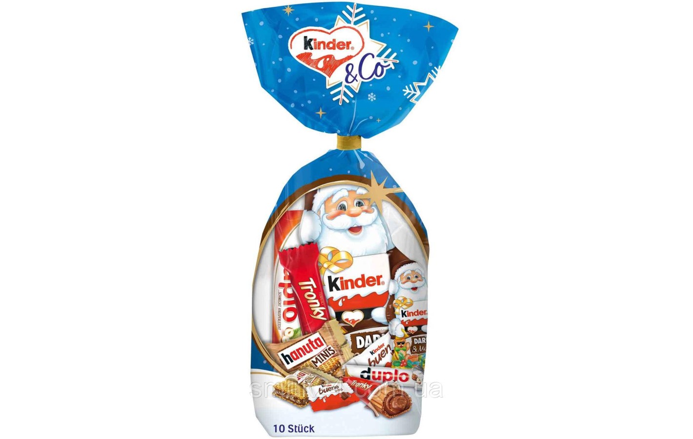 Шоколадный новогодний набор Санта-Клаус Kinder Dark & Mild (10шт) 199г Италия