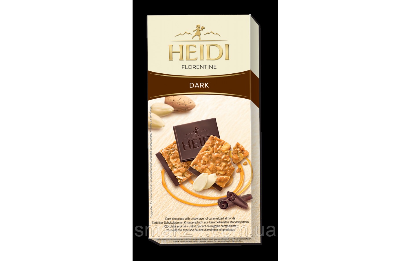 Шоколад темный с карамелизированным слоем миндаля 50% какао Heidi Florentine Dark 100г Румыния