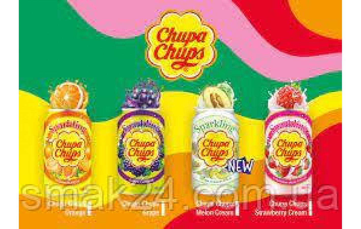 Напиток газированный со вкусом вишневой жевательной резинки Chupa Chups Bubble Gum 345мл ж/б Корея