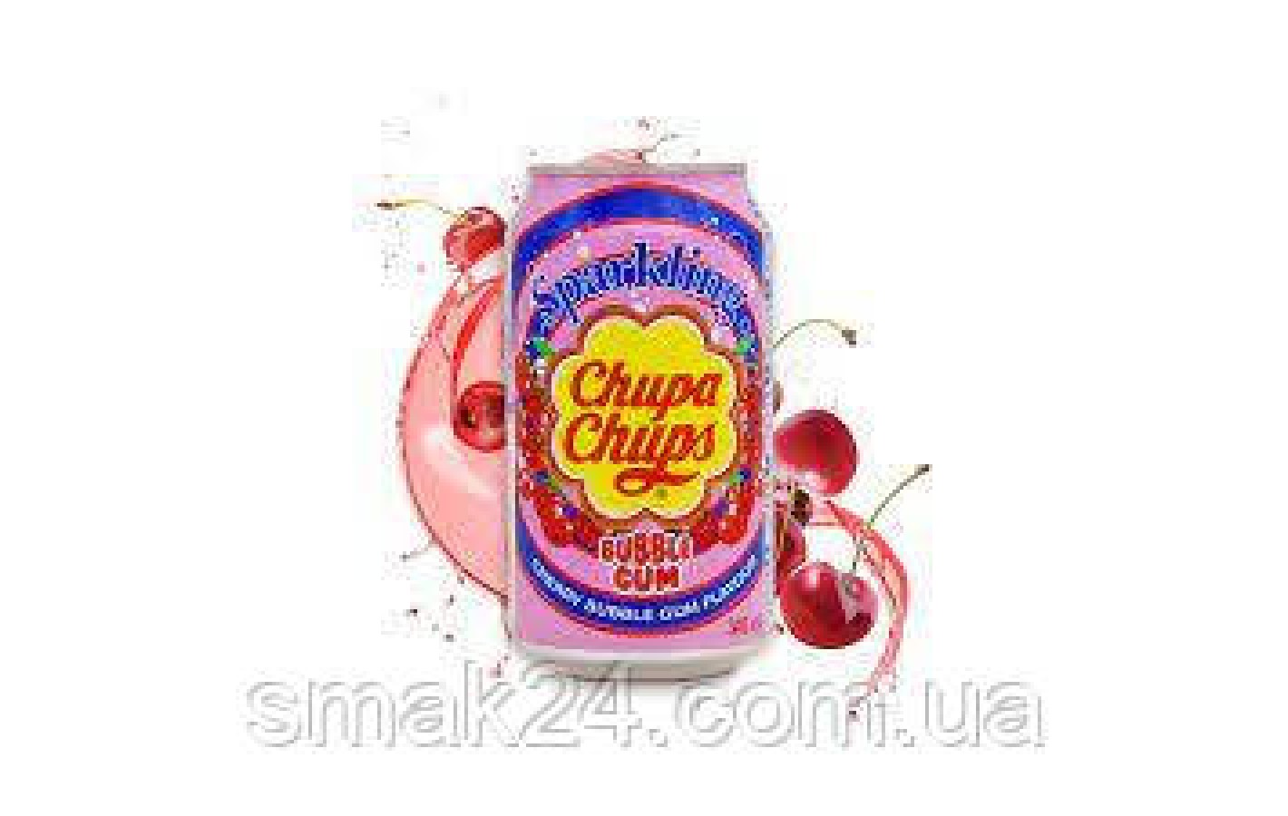 Напиток газированный со вкусом вишневой жевательной резинки Chupa Chups Bubble Gum 345мл ж/б Корея