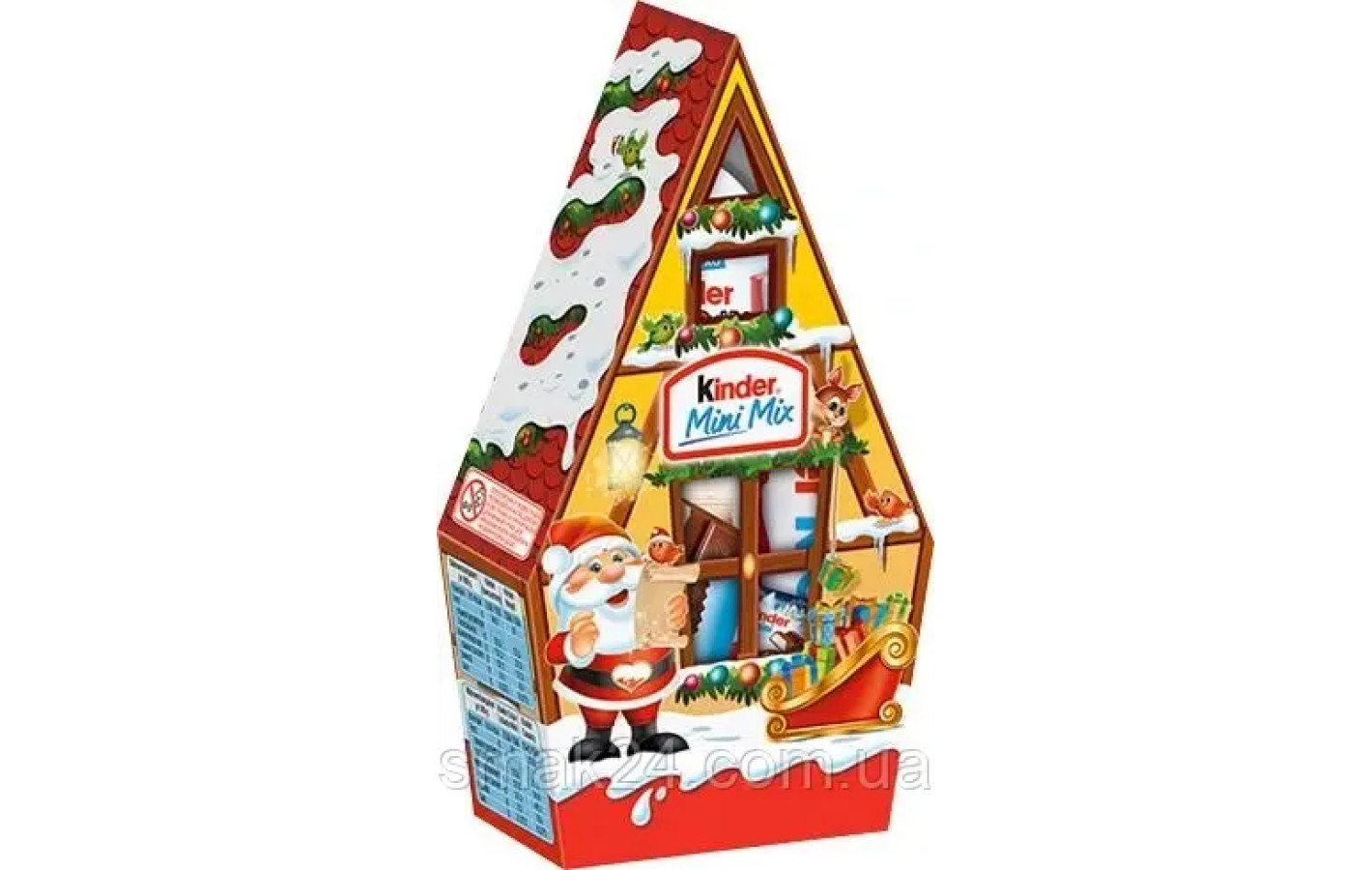 Новорічний подарунковий набір Будиночок Kinder Mini Mix 76г (5шт) Італія
