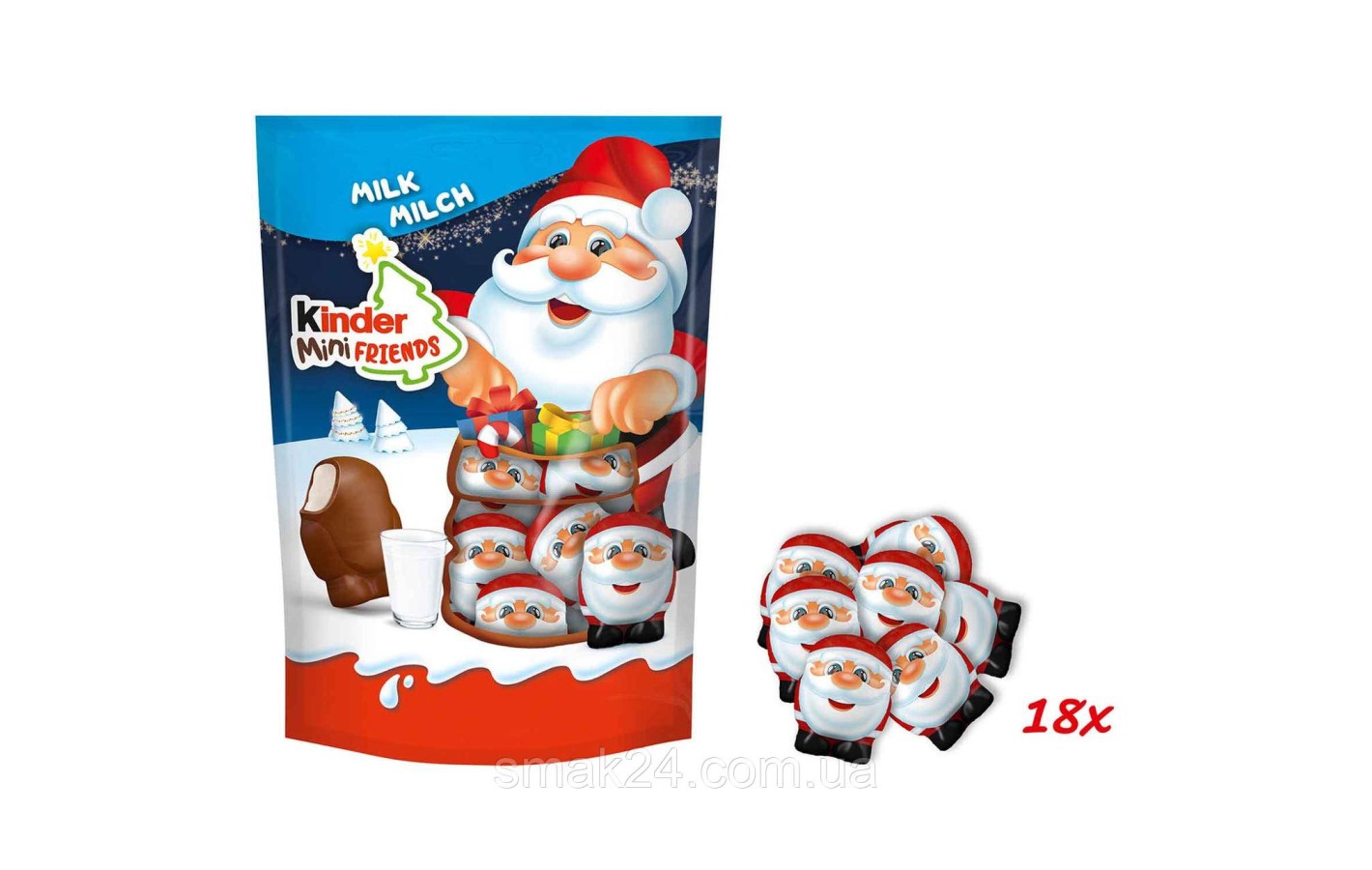 Цукерки з молочним кремом Друзі Kinder Mini Friends 122 г (18 шт.) Італія