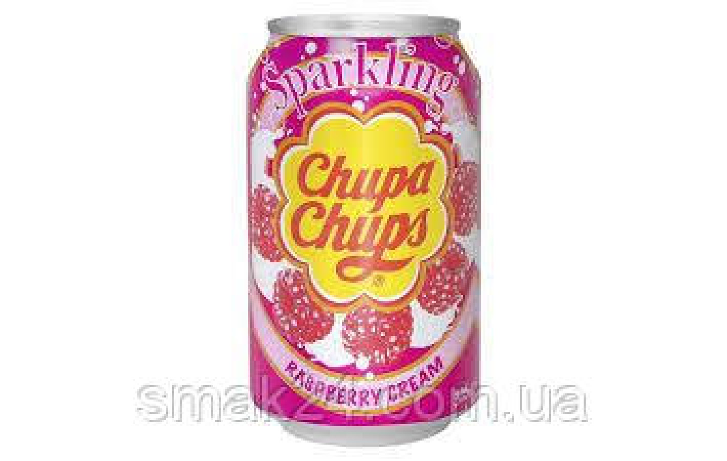 Напиток газированный со вкусом малины со сливками Chupa Chups Raspberry&Cream 345мл ж/б Корея