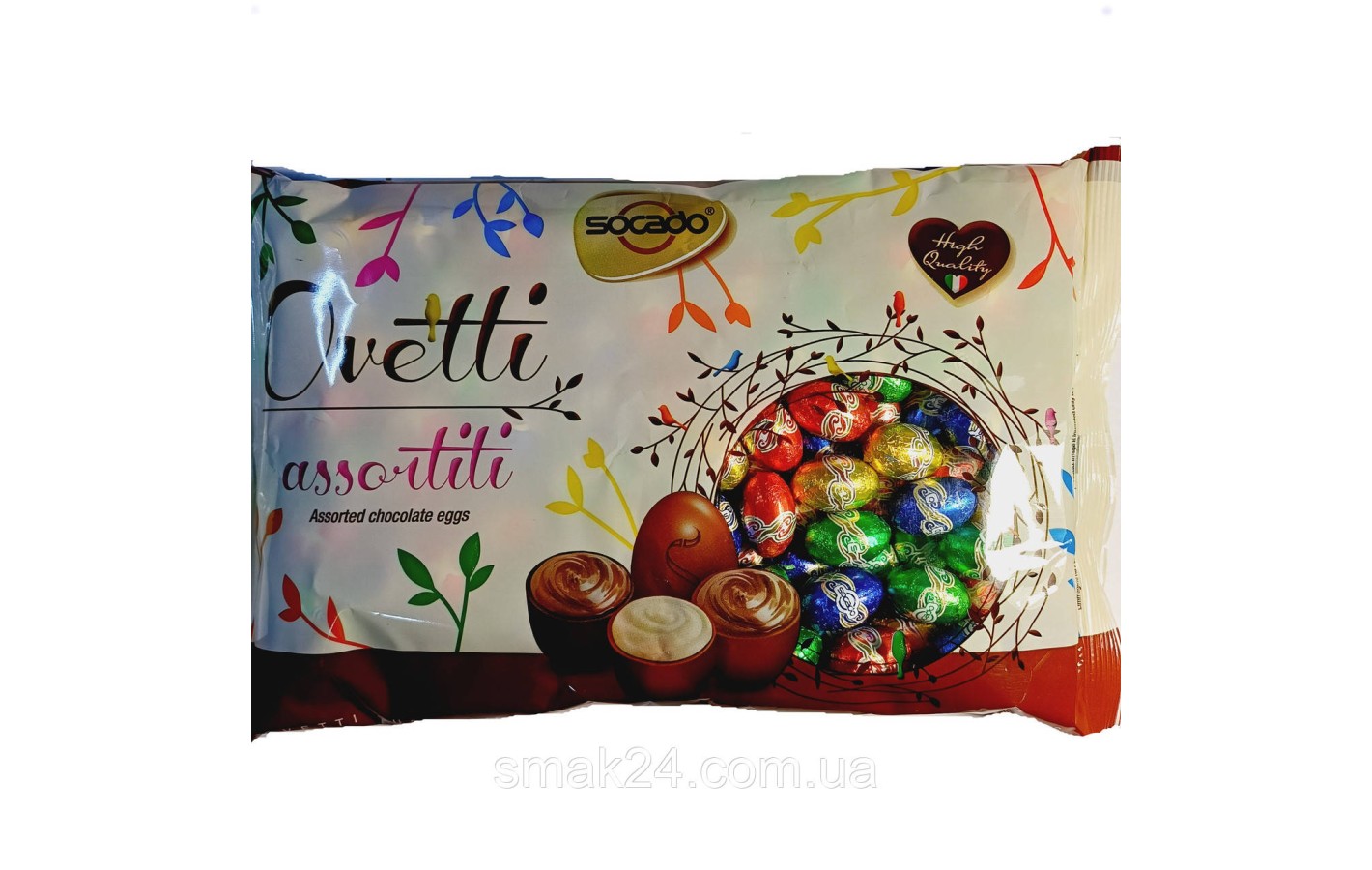 Конфеты шоколадные Яйца Ассорти Socado Ovetti Assortiti 1кг Италия