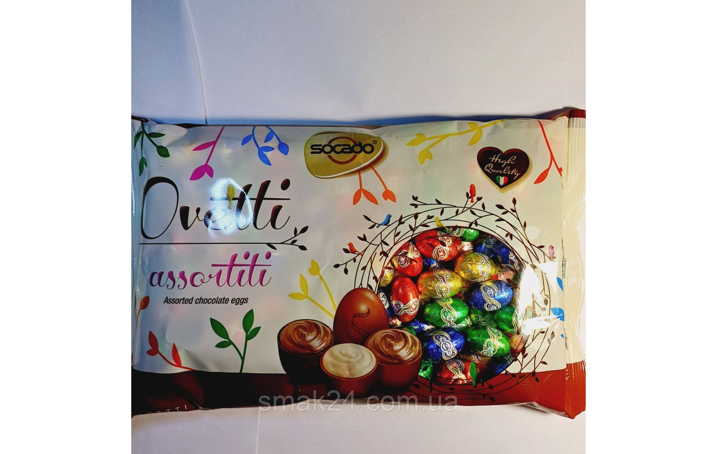 Конфеты шоколадные Яйца Ассорти Socado Ovetti Assortiti 1кг Италия