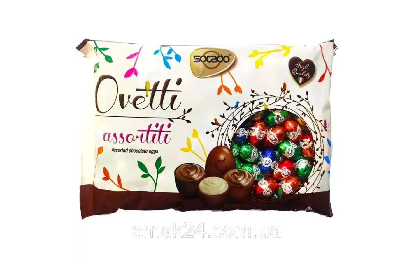 Конфеты шоколадные Яйца Ассорти Socado Ovetti Assortiti 1кг Италия
