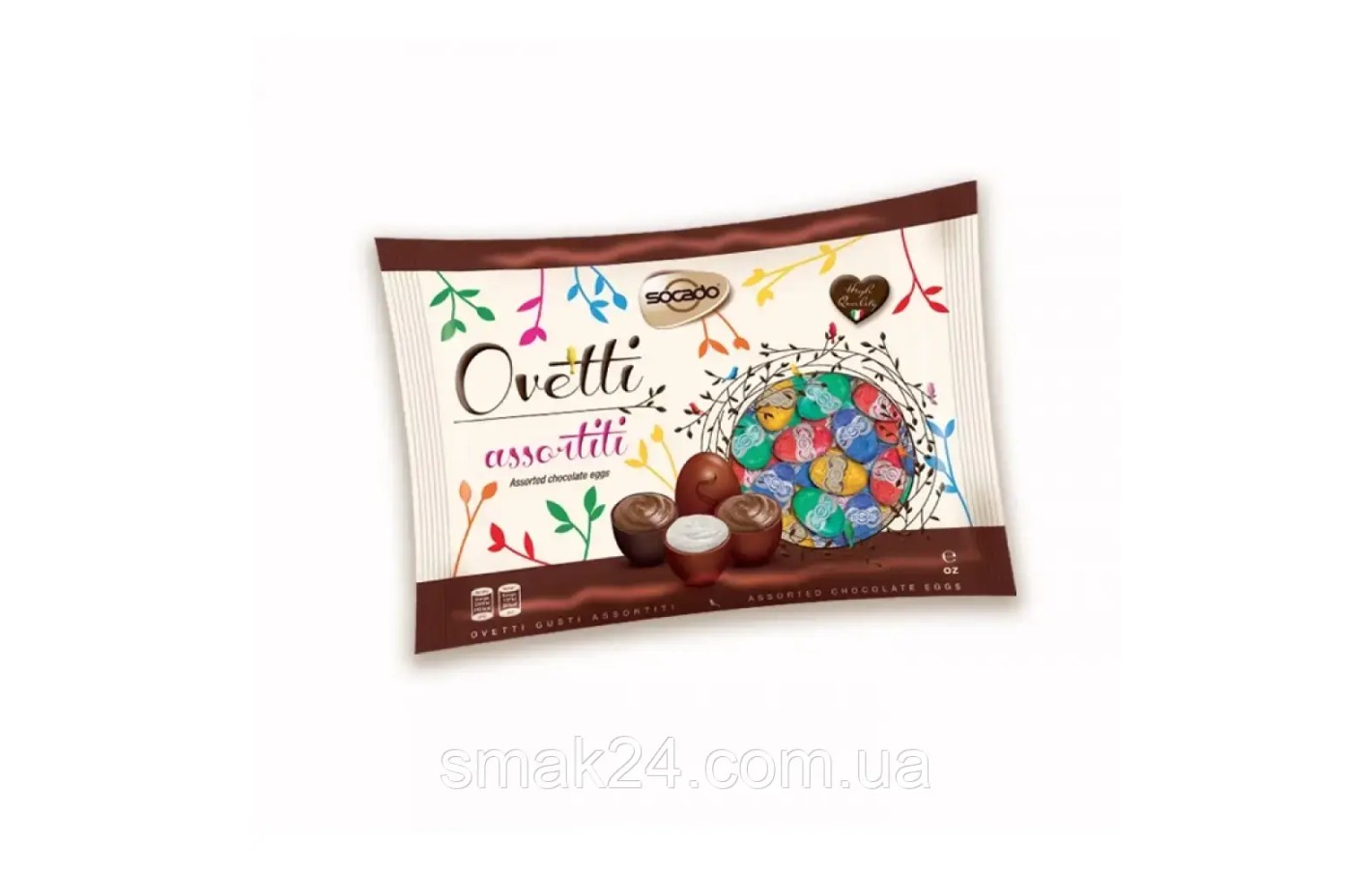 Конфеты шоколадные Яйца Ассорти Socado Ovetti Assortiti 1кг Италия