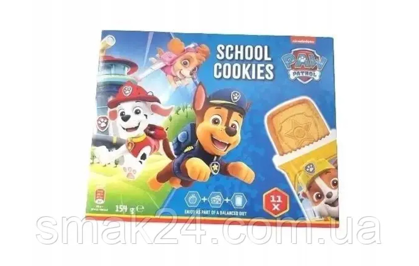 Печенье школьное Щенячий патруль Nickelodeon Paw Patrol School Cookies 154г Польша