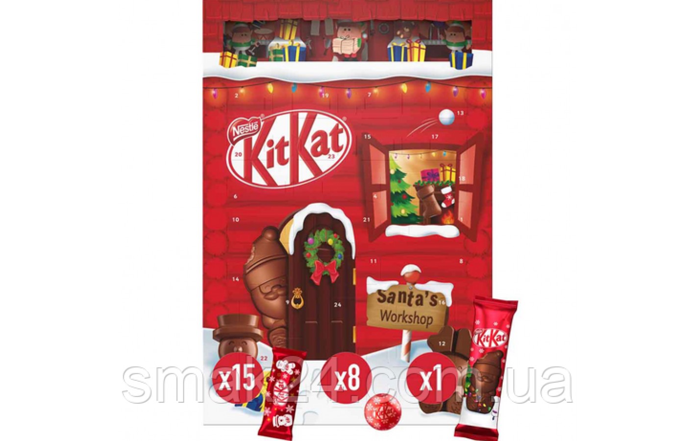 Адвент-календар Nestle KitKat Santa's Workshop 208 г (24 шт.) Італія