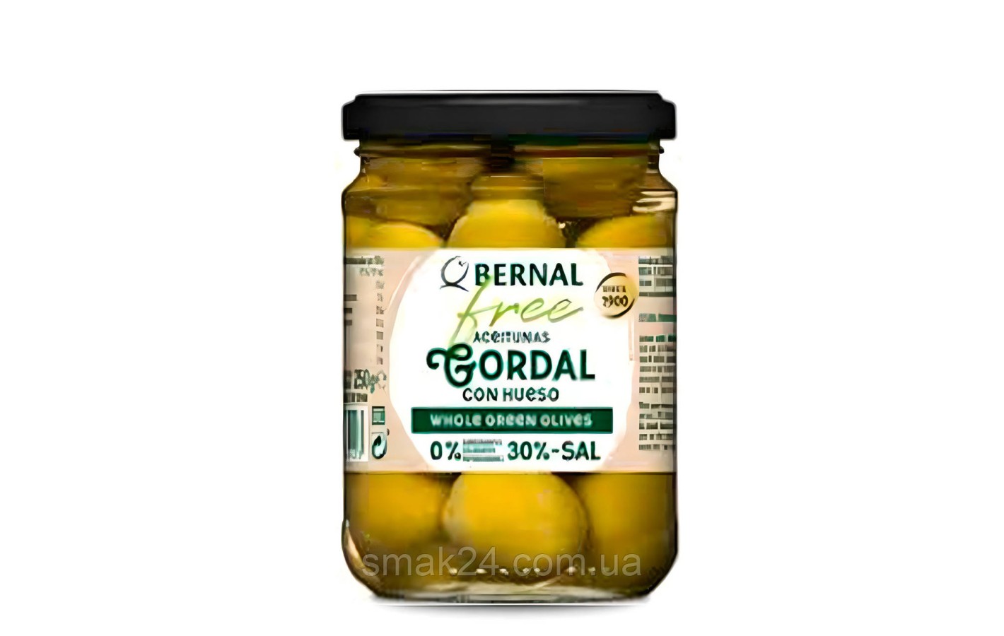 Оливки зеленые без косточки Гигант  БЕЗ ГЛЮТЕНА Bernal Gordal Pitted Green Olives 436г/220 Испания