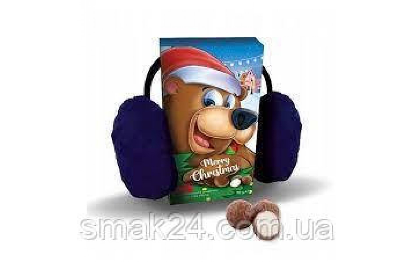 Конфеты шоколадные с молочной начинкой + наушники Merry Christmas 90г Польша