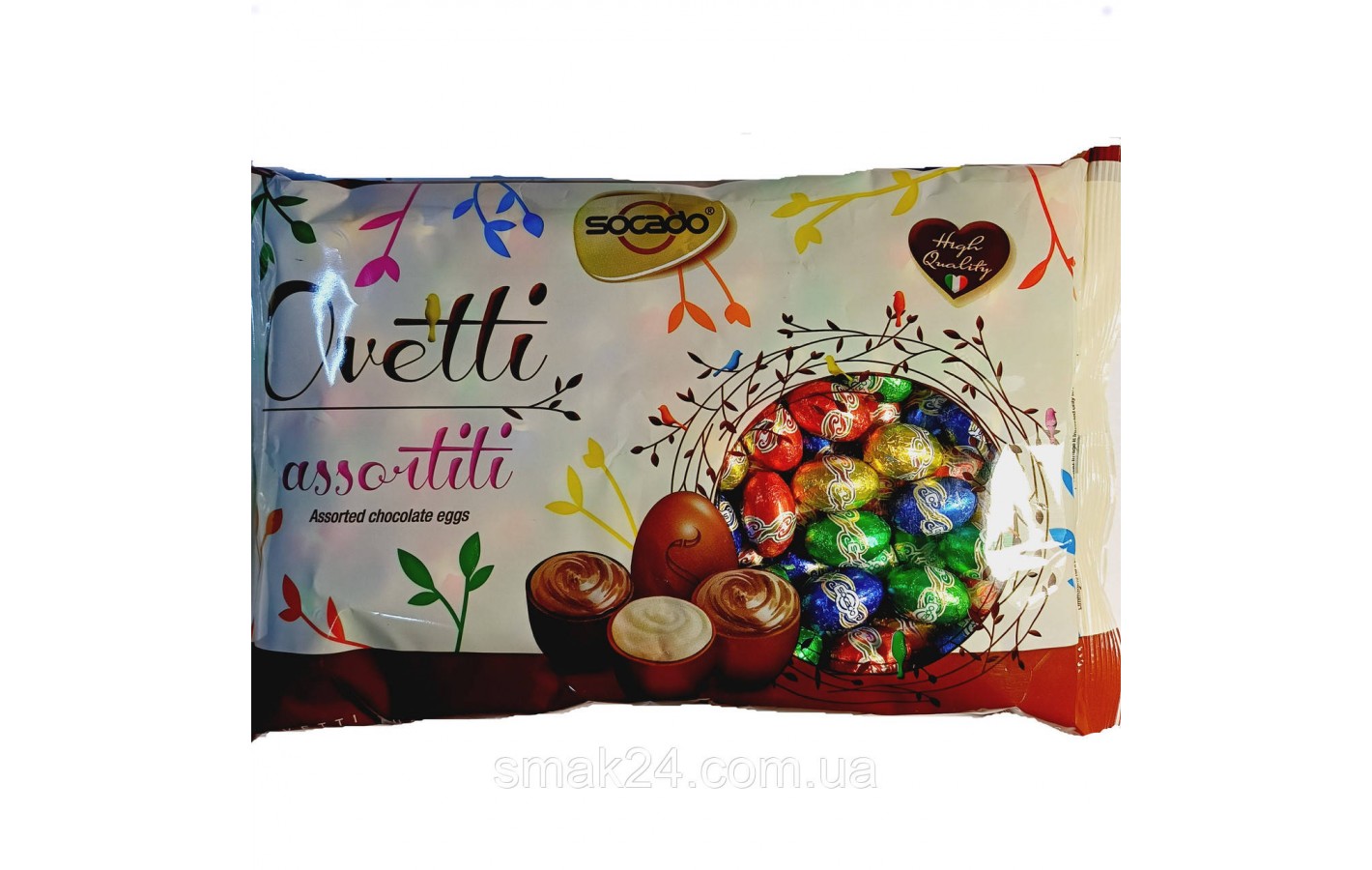 Конфеты шоколадные Яйца Ассорти Socado Ovetti Assortiti 1кг Италия