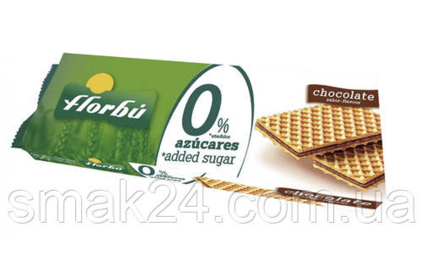 Вафли с шоколадным кремом БЕЗ САХАРА Florbu Gourmet Chocolate 0% azucares 150г Испания