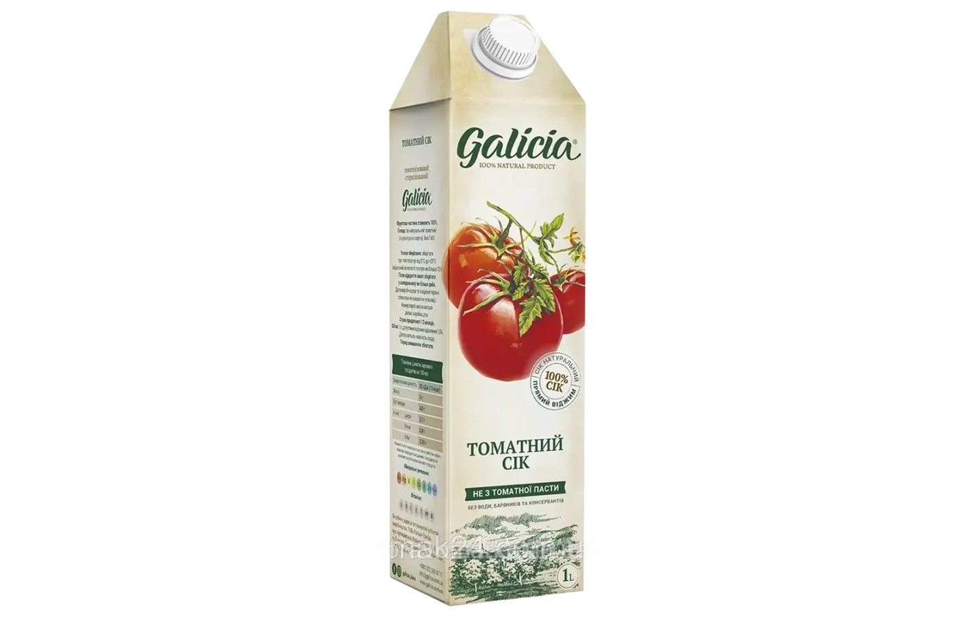 Сок Томатный натуральный ТМ Galicia 1л Украина