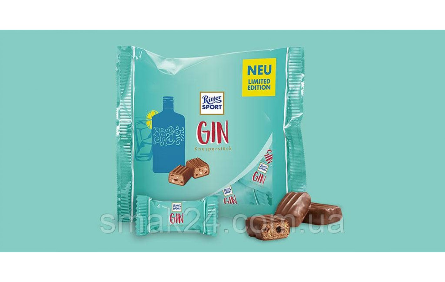 Цукерки шоколадні Джин Ritter Sport Gin 200 г (12шт) Німеччина