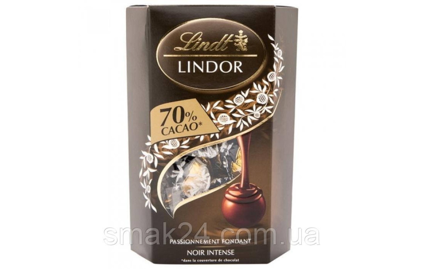 Цукерки шоколадні з помадкою Lindt Lindor Noir Intense 237г Швейцарія
