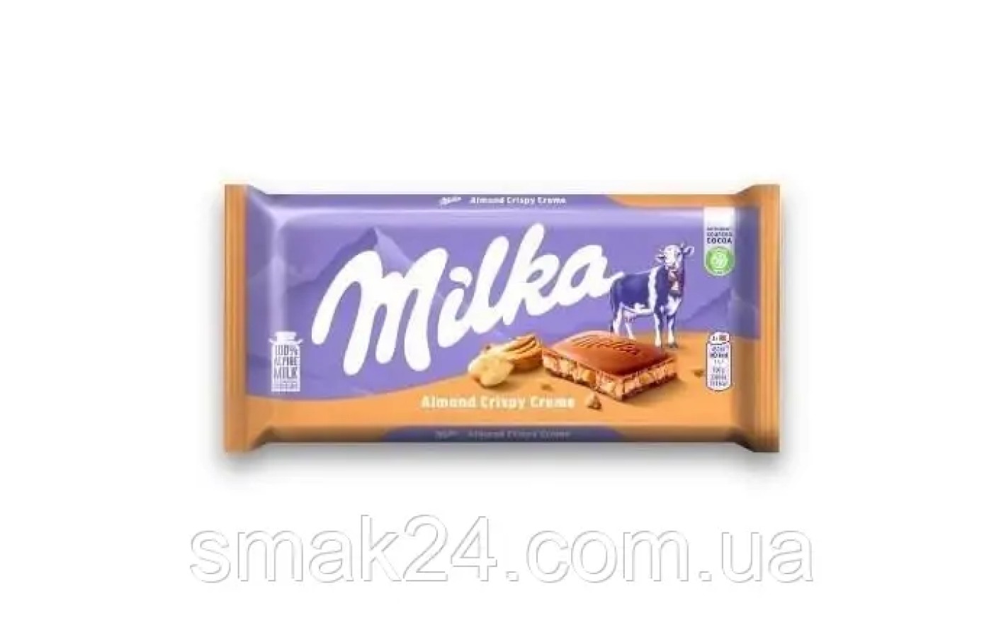 Шоколад молочный Milka Almond Crispy Creme  Швейцария 90г