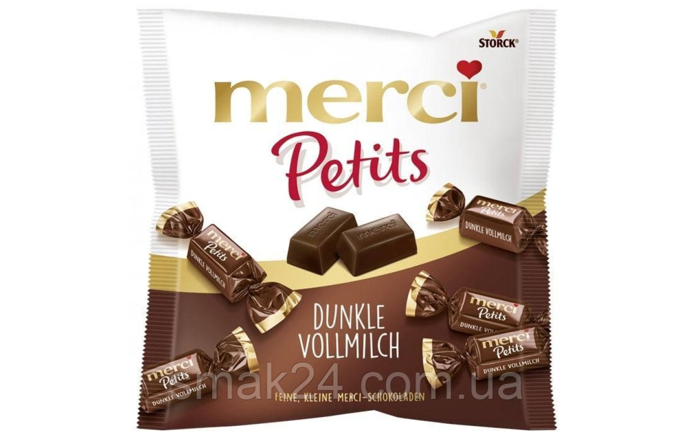 Шоколадні цукерки Storck Merci Petits Dunkle Vollmilch 125г Німеччина