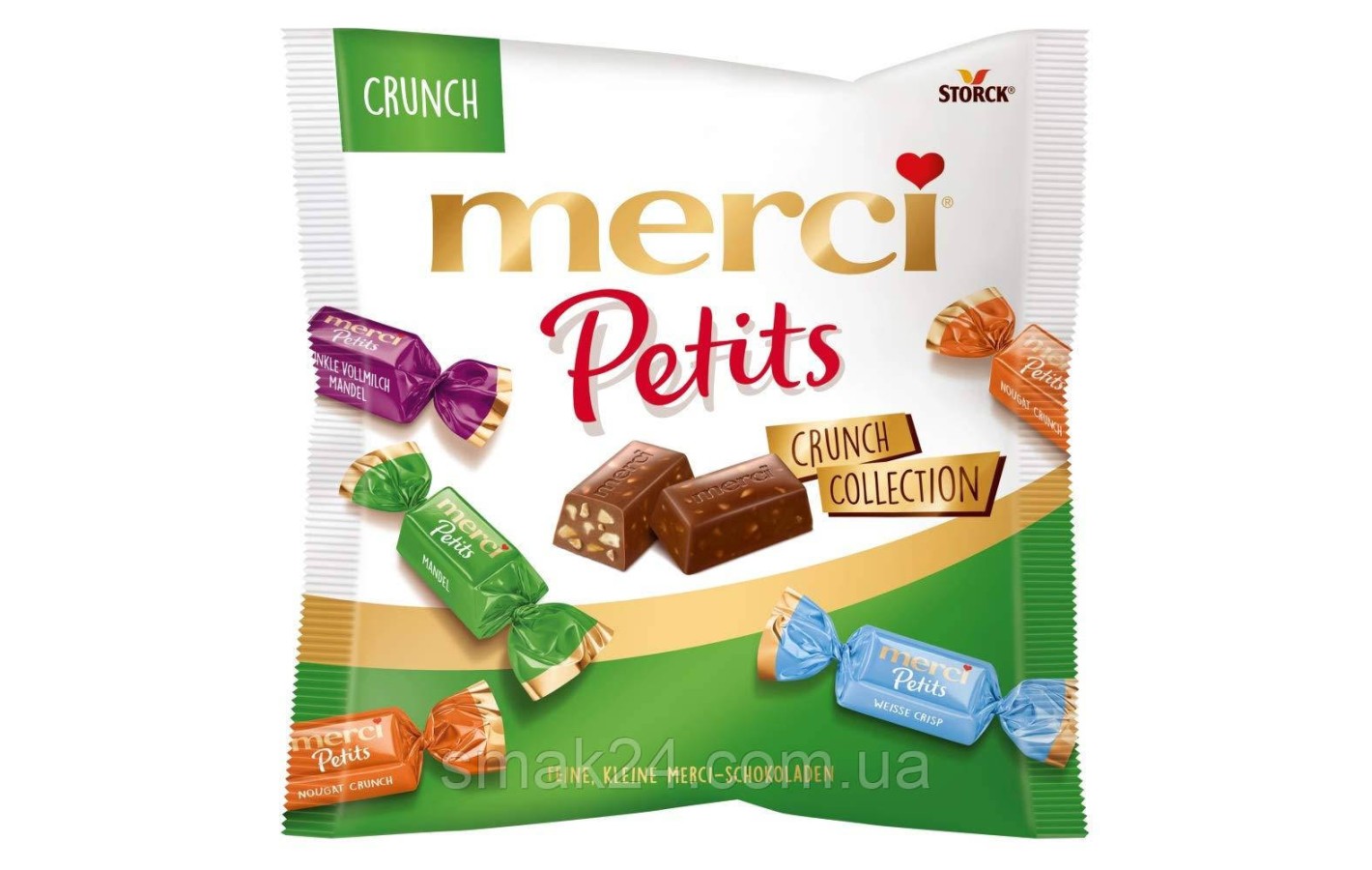 Шоколадні цукерки Storck Merci Petits Crunch Collection 125г Німеччина