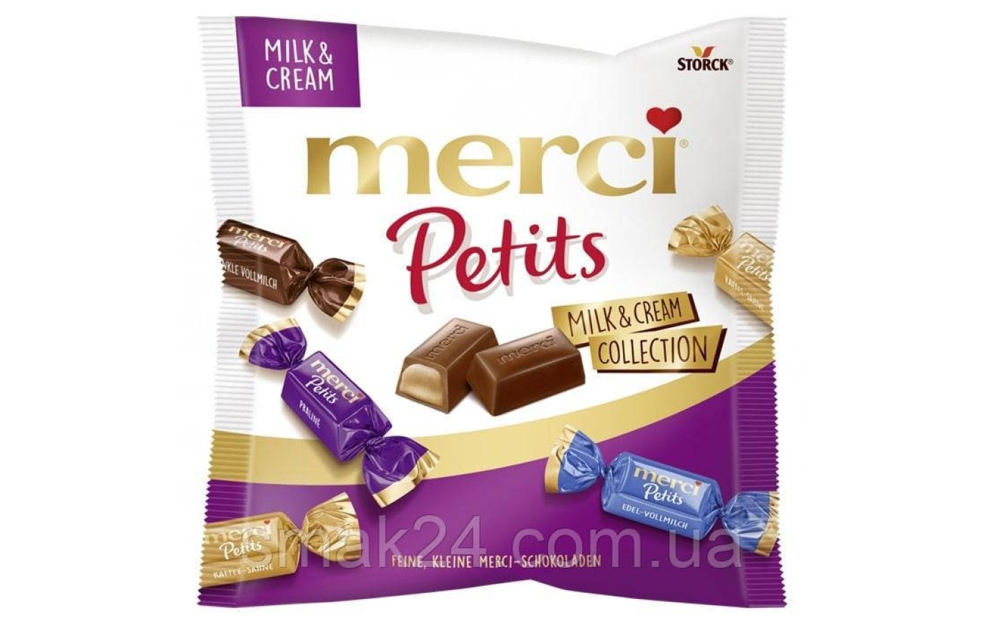 Шоколадні цукерки Storck Merci Petits Milk&Cream Collection 125г Німеччина