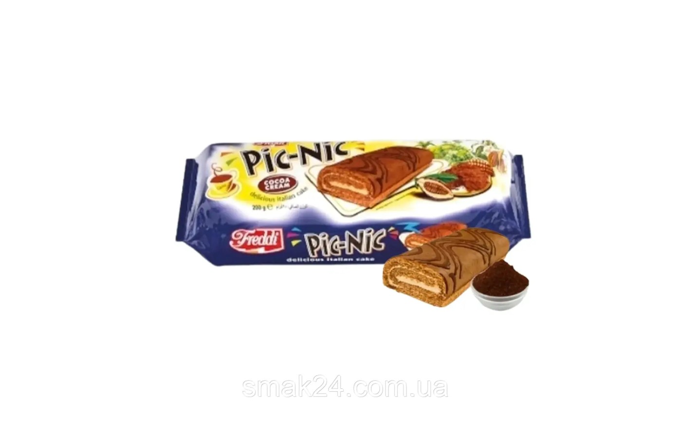 Рулет бісквітний із шоколадним кремом Freddi Pic-Nic Cocoa Cream 200г Італія